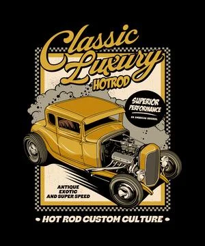 Classic Luxury Hotrod Stock Illustration