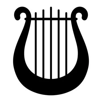 Classic lyre mini harp vector icon flat illustration design isolated backgrou Stock Illustration