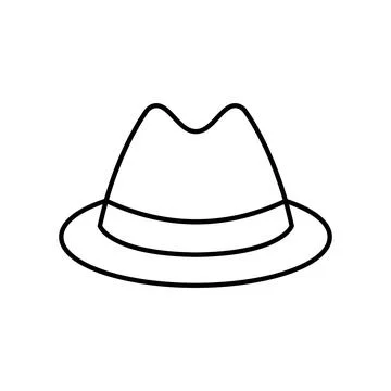 Classic man hat outline vector icon. EPS 10....... Vintage hat. Retro headdre Stock Illustration