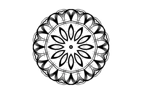 Classic Mandala Clean White Background Intricate Design Illustrazione stock