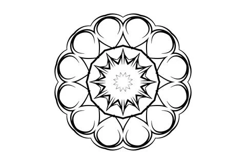 Classic Mandala Clean White Background Intricate Design 스톡 일러스트