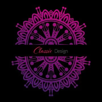 Classic Mandala Design with Floral Pattern and Decorative Elements Stock Illustration