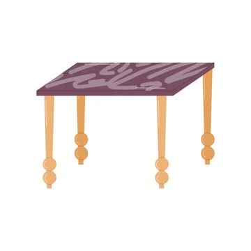 Classic marble dining table for interior design. Stock Illustration