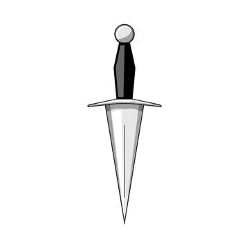 Classic medieval dagger weapon illustration on white background Stock Illustration