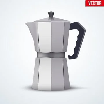Classic Metal Coffee maker Stock Illustration