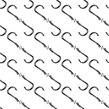 Classic metal hook pattern seamless vector Stock Illustration