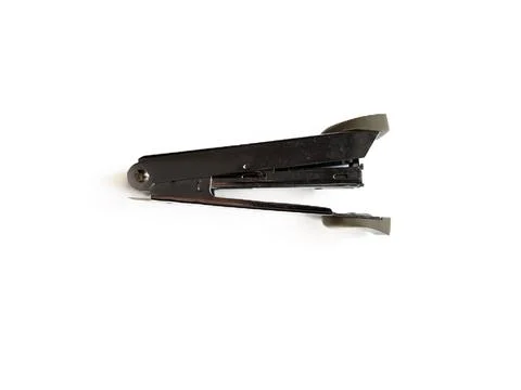 Classic metal stapler tool, isolated on white Stock Photos