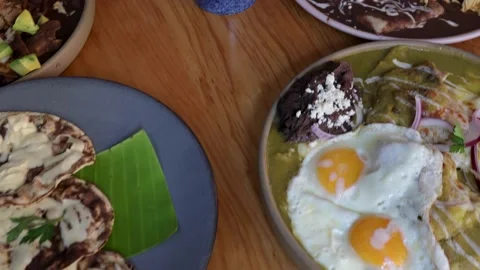 Classic mexican breakfast at a local restaurant Stock Footage 228647977