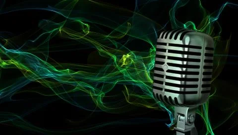 Classic microphone closeup Stock Illustration
