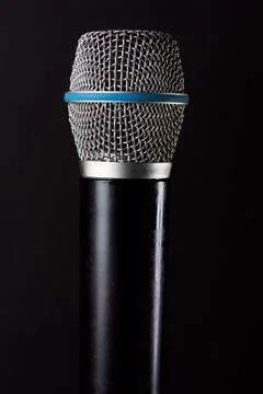 Classic microphone isolated on black Stock Photos