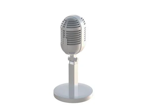 Classic microphone isolated on transparent background. 3d render Illustrazione stock
