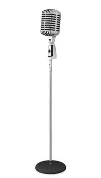 Classic microphone on a long stand Stock Illustration