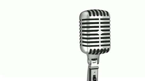 Classic microphone on a stand Stock Footage 11491906