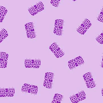 Classic mobile home glyph vector seamless pattern Stock Illustration