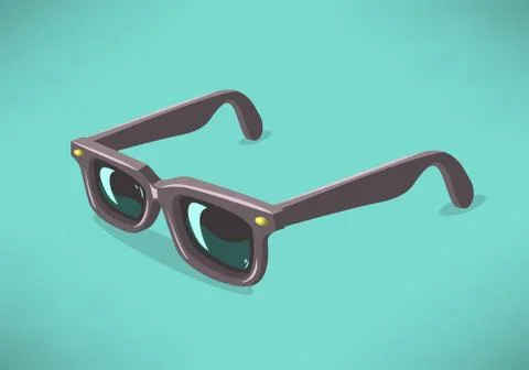 Classic Model Sunglasses On A Solid Background. Vector Graphic. Stock Illustration