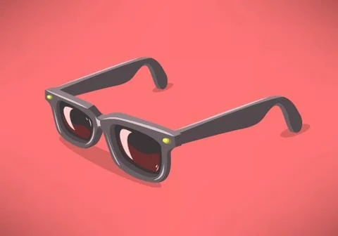 Classic Model Sunglasses On A Solid Background. Vector Graphic. Stock Illustration