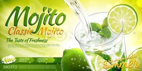Classic mojito drink Stock Illustration