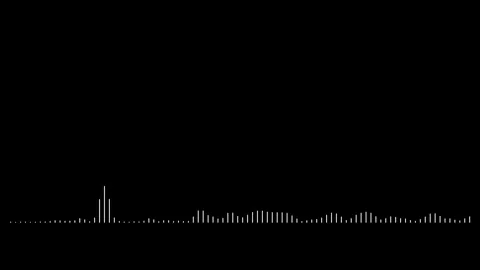 Classic mono equalizer line on black screen slow vibration very thin white bars Stock Footage 304008457