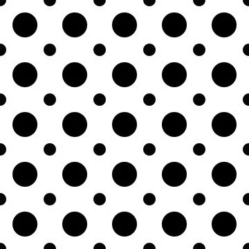 Classic monochrome minimalistic seamless pattern with dots and circles. Vector Stock Illustration