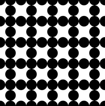 Classic monochrome minimalistic seamless pattern with dots and circles. Vector Stock Illustration