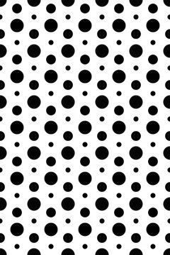 Classic monochrome minimalistic seamless pattern with dots and circles. Vector Stock Illustration