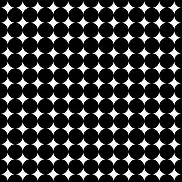 Classic monochrome minimalistic seamless pattern with dots and circles. Vector Stock Illustration
