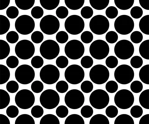 Classic monochrome minimalistic seamless pattern with dots and circles. Vector Illustrazione stock