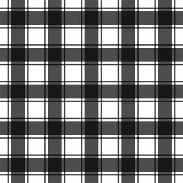 Classic Monochrome Plaid Check Pattern Seamless Background Stock Illustration
