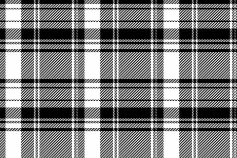 Classic monochrome plaid pattern. Timeless black and white tartan design, gre Stock Illustration