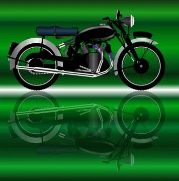 Classic Motor Cycle Stock Illustration