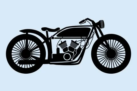 Classic Motorcycle Stock Illustration