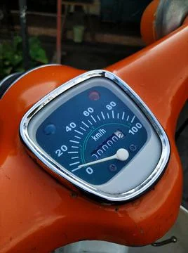 Classic motorcycle speedometer with a simple but elegant shape Stock Photos
