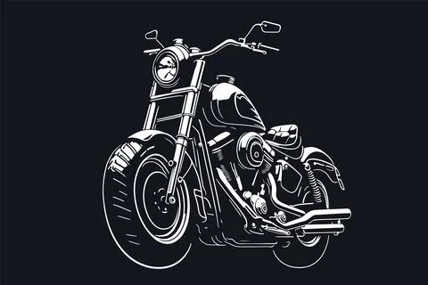 Classic motorcycle vector illustration. Motor bike for logo, biker club emb.. Illustrazione stock