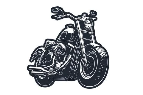 Classic motorcycle vector illustration. Motor bike for logo, biker club emb.. Illustrazione stock
