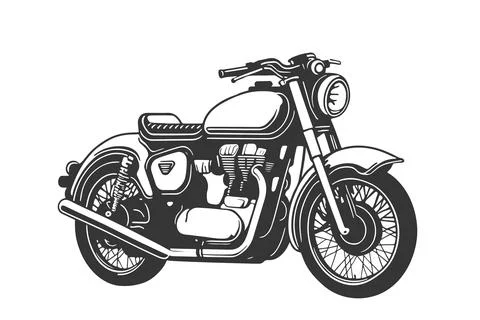 Classic motorcycle vector illustration. Motor bike for logo, biker club emb.. Stock Illustration