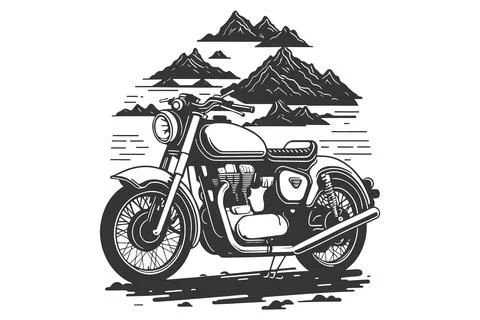 Classic motorcycle vector illustration. Motor bike for logo, biker club emb.. Stock Illustration