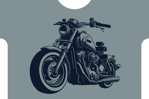 Classic motorcycle vector illustration. Motor bike for logo, biker club emb.. Stock Illustration