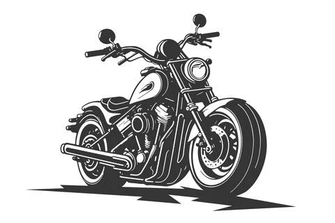 Classic motorcycle vector illustration. Motor bike for logo, biker club emb.. Stock Illustration