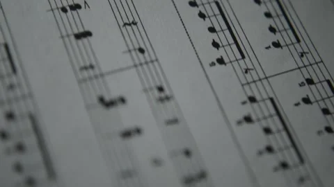 Classic music notes on paper. turning music book's page. Video stock 213935127