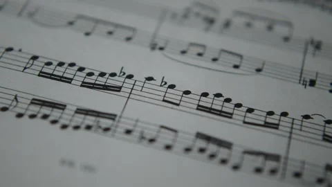 classic music notes on paper. turning mu... | Stock Video | Pond5