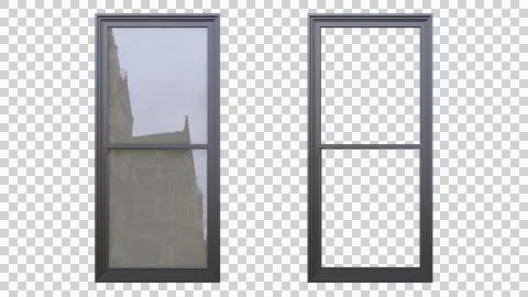 Classic New York sash window set, isolated Stock Illustration