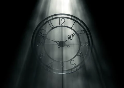 Classic Numbered Tower Clock Frame 3D Render Stockillustratie