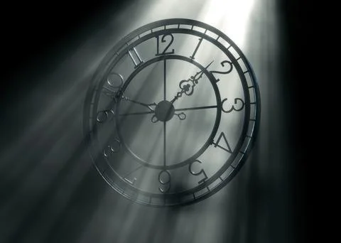 Classic Numbered Tower Clock Frame 3D Render Stock Illustration