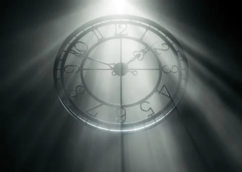 Classic Numbered Tower Clock Frame 3D Render Illustrazione stock