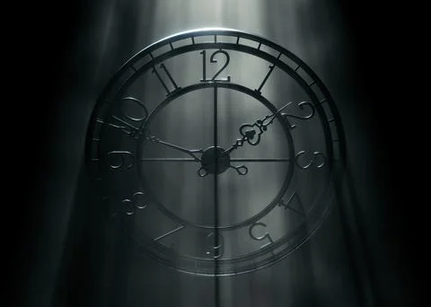 Classic Numbered Tower Clock Frame 3D Render Stockillustratie