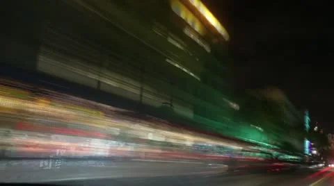 Classic Ocean Drive Miami Beach Night Drive Blur Party Town Stock Footage 20437457