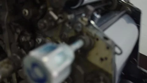 Classic old printer in the printing house No. 1 Stock Footage 163201867