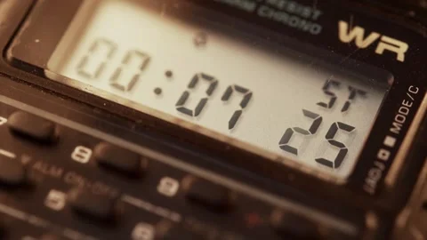 Classic Old Retro Digital Watch Timer Stock Footage 312836006