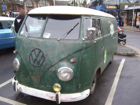 Classic old splitscreen vw camper Stock Photos