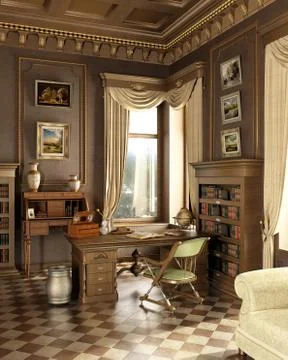 Classic old studio room. Stock Illustration